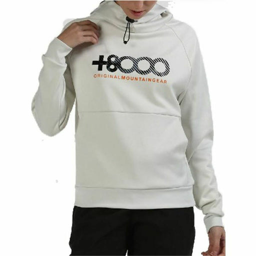Damen Sweater mit Kapuze +8000 Weiß