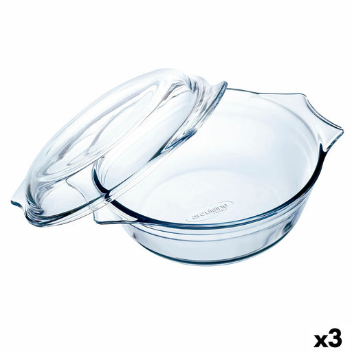 Ofenschüssel Ô Cuisine Ocuisine Vidrio Durchsichtig Glas 21,5 x 18 x 8,5 cm mit Deckel (3 Stück)