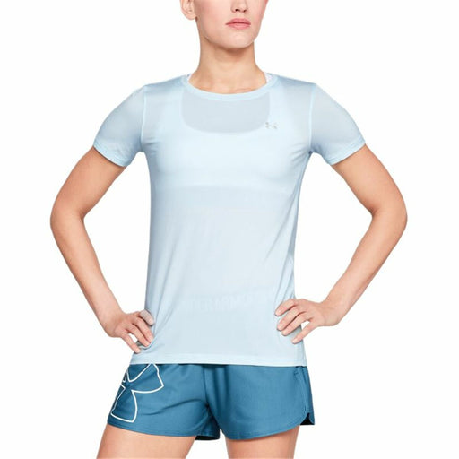 Damen Kurzarm-T-Shirt Under Armour HeatGear Hellblau