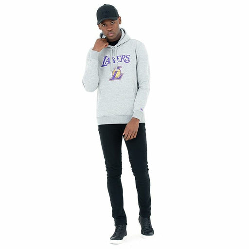 Unisex Sweater mit Kapuze New Era LA Lakers Grau