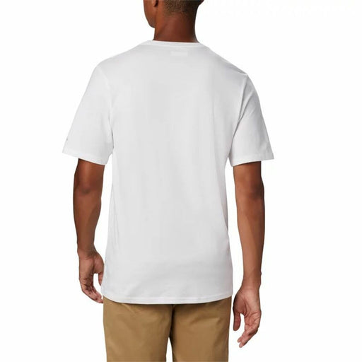 Kurzärmliges Sport T-Shirt Columbia Basic Logo Weiß