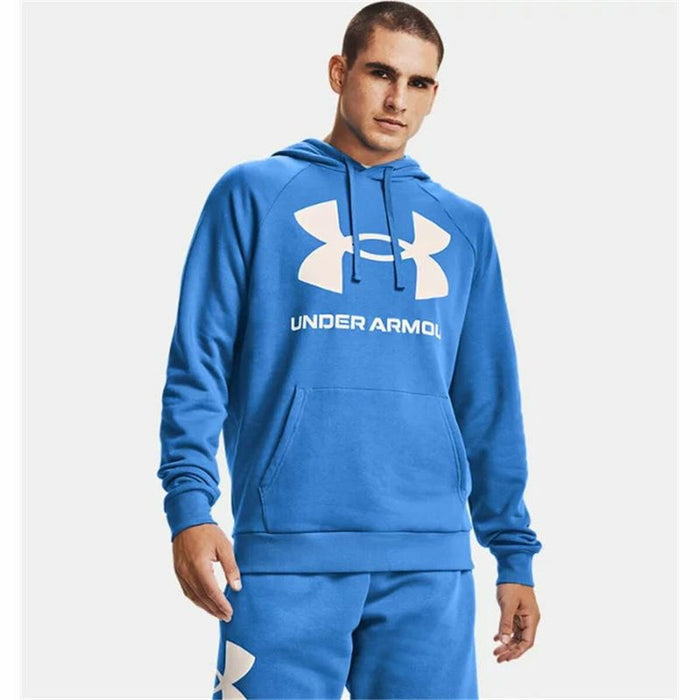 Herren Sweater mit Kapuze Under Armour Rival Big Logo Blau