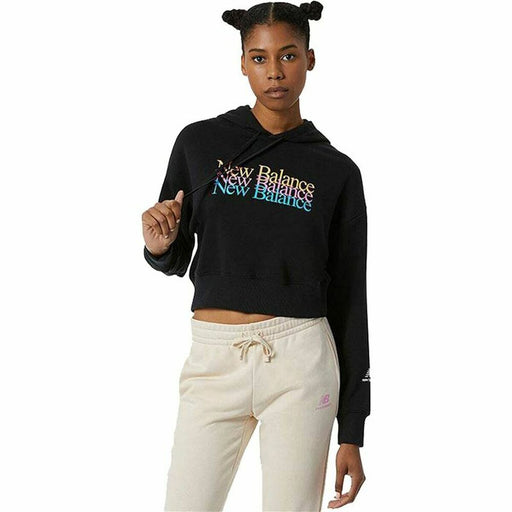 Damen Sweater mit Kapuze New Balance Essentials Celebrate W Schwarz