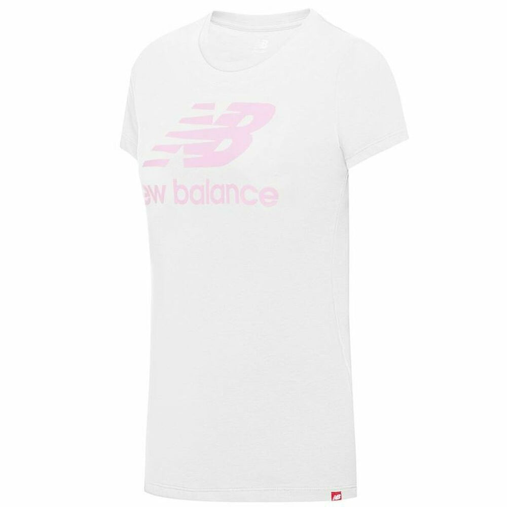 Damen Kurzarm-T-Shirt New Balance Essentials Stacked Weiß