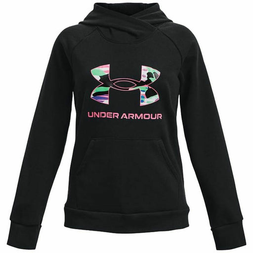 Sweatshirt mit Kapuze für Mädchen Under Armour Rival Big Logo Schwarz