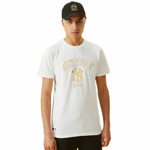 Herren Kurzarm-T-Shirt New Era MLB Metallic Grapich Print Weiß