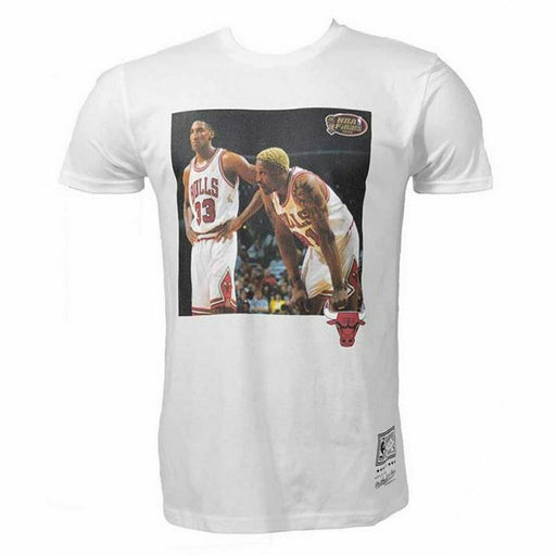 Herren Kurzarm-T-Shirt Mitchell & Ness Chicago Bulls Weiß Herren