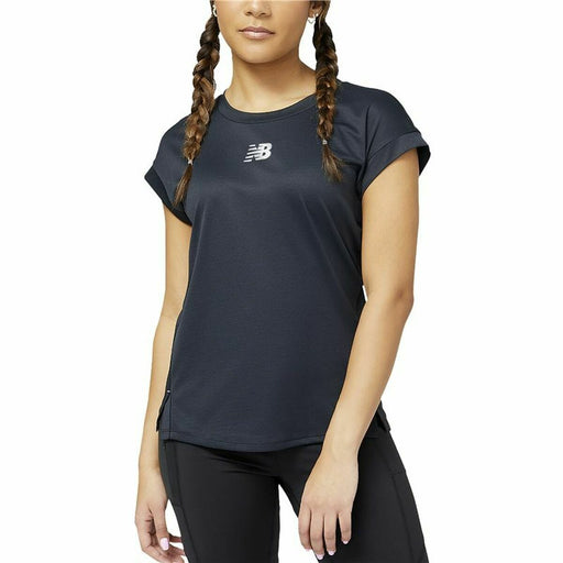 Damen Kurzarm-T-Shirt New Balance Impact AT N-Vent Schwarz