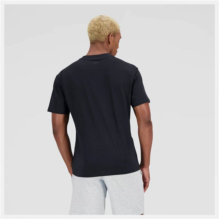 Herren Kurzarm-T-Shirt New Balance Essentials Stacked Logo Schwarz