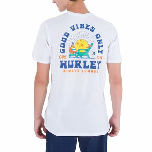 Herren Kurzarm-T-Shirt Hurley Everyday Vacation Weiß