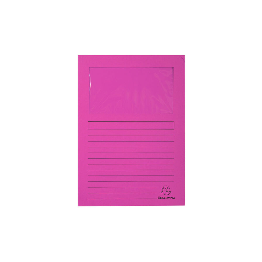 Unterordner Exacompta Forever Pink A4 Transparentes Fenster 100 Stücke