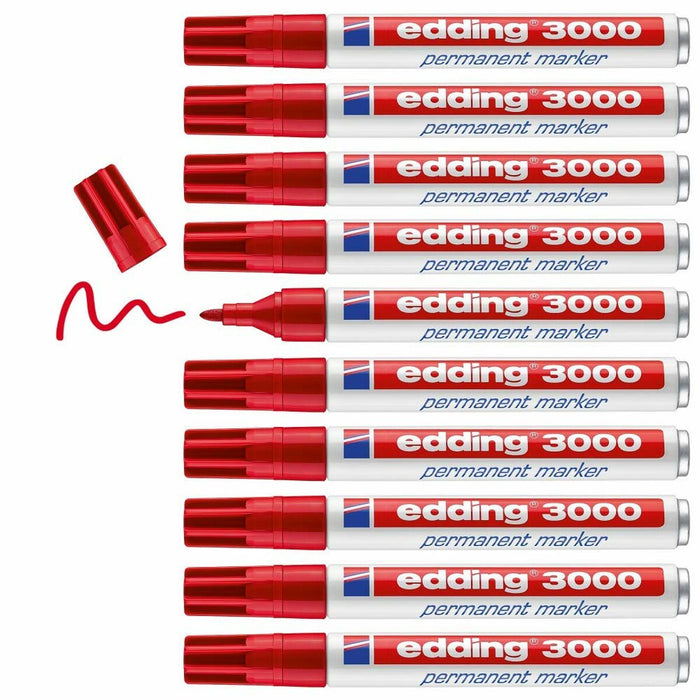 Dauermarker Edding 3000 Rot (10 Stück)