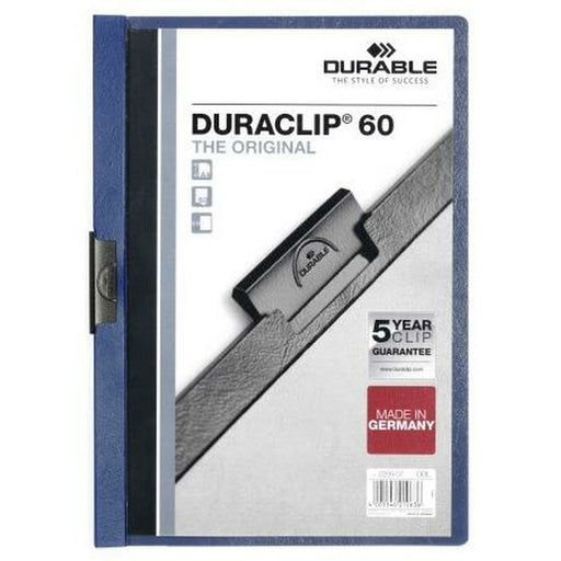 Portfoliomappe Durable Duraclip 60 Durchsichtig Dunkelblau A4