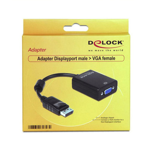 DisplayPort-zu-VGA-Adapter DELOCK 61848 Schwarz