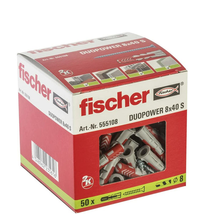 Dübel und Schrauben Fischer duopower 50 Dübel und Schrauben (5,5 x 50 mm)
