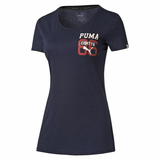 Damen Kurzarm-T-Shirt Puma Style Athl Tee Dunkelblau