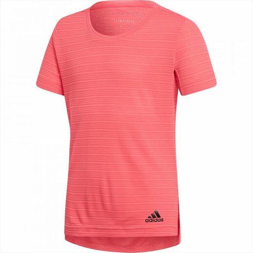 Kurzarm-T-Shirt für Kinder Adidas G CHILL TEE  Rosa Polyester