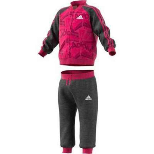 Trainingsanzug für Babys Adidas I Bball Jog FT Rosa Schwarz Bunt