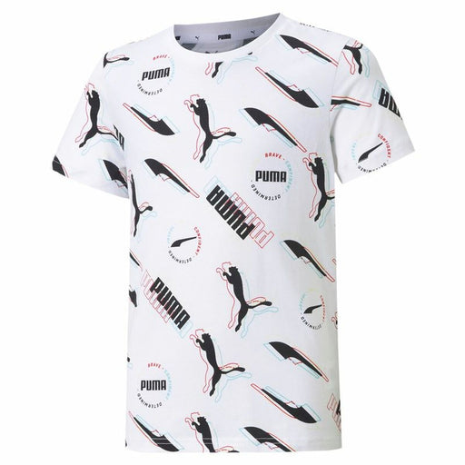 Kurzarm-T-Shirt für Kinder Puma AOP Weiß
