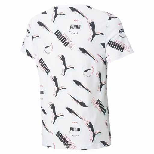 Kurzarm-T-Shirt für Kinder Puma AOP Weiß