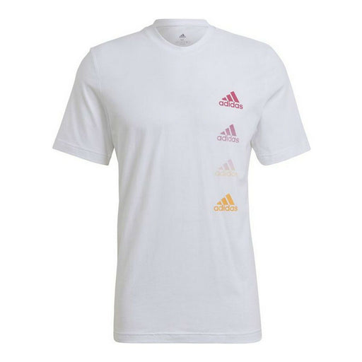 Herren Kurzarm-T-Shirt Adidas Essentials Gradient Weiß
