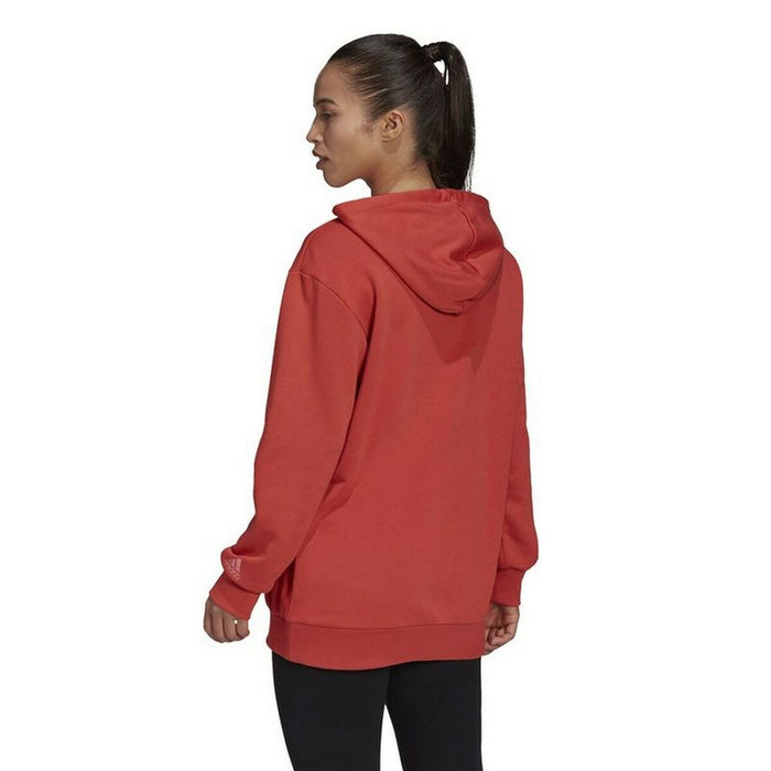 Damen Sweater mit Kapuze Adidas Essentials Logo Rot