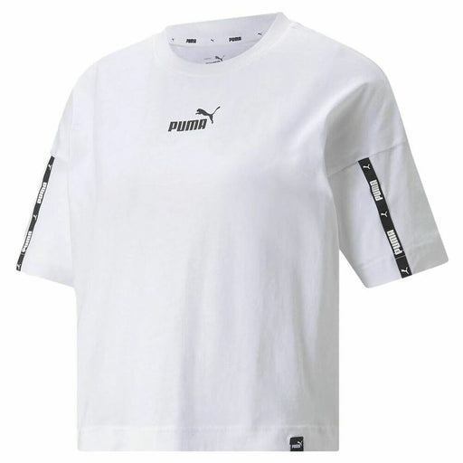 Damen Kurzarm-T-Shirt Puma Power Tape Cropped Weiß
