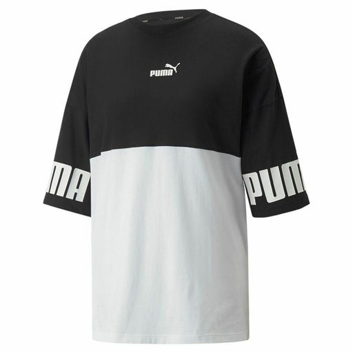 Damen Kurzarm-T-Shirt Puma Power Colorblock Weiß Schwarz