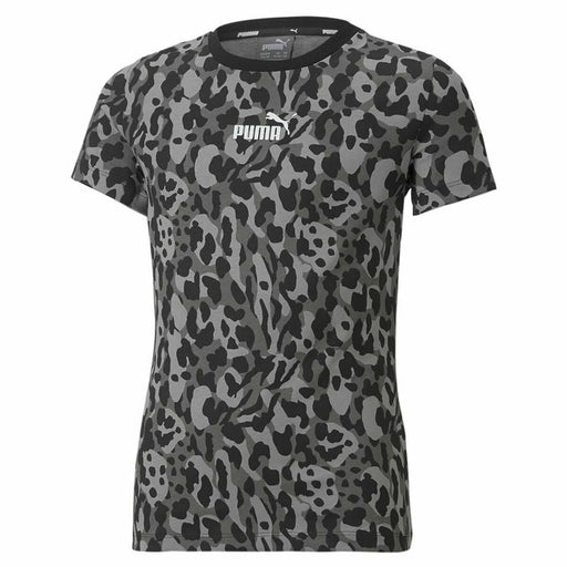 Kurzarm-T-Shirt für Kinder Puma Alpha AOP Schwarz