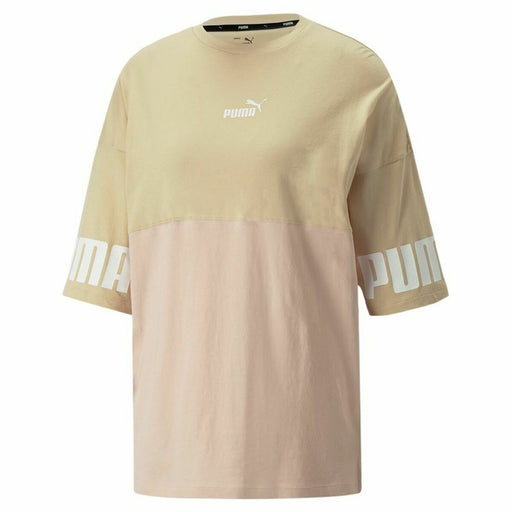 Damen Kurzarm-T-Shirt Puma Colorblock Beige