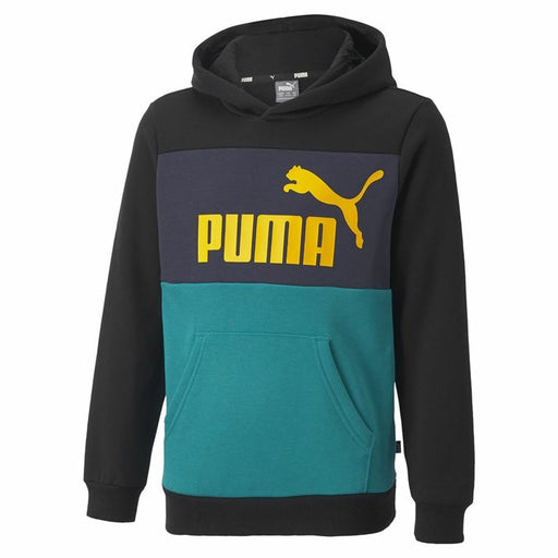 Jungen Sweater mit Kapuze Puma Essentials+ Colourblock Youth Schwarz