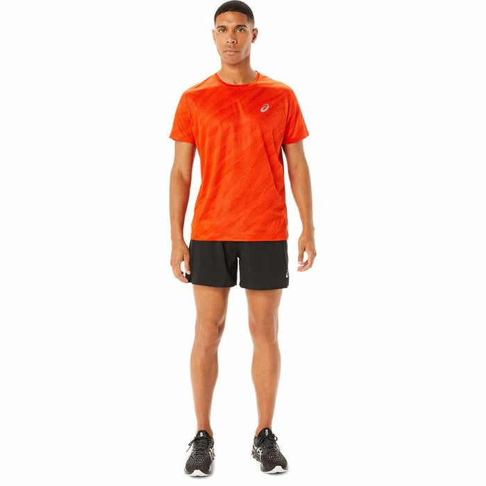 Herren Kurzarm-T-Shirt Asics Core All Over Print Orange