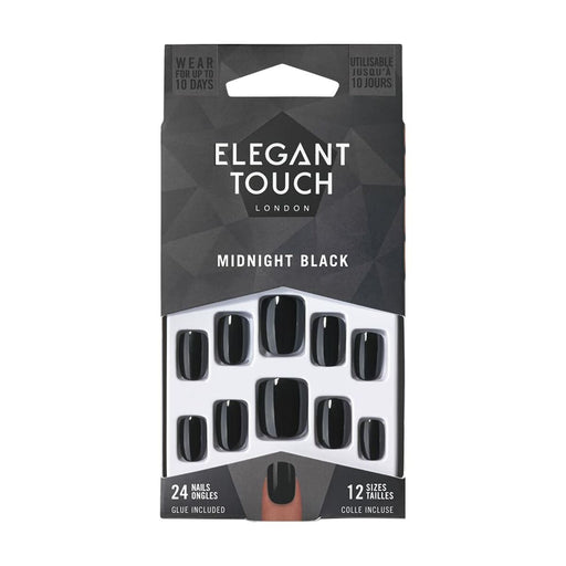 Falsche Nägel Elegant Touch Core Colour Midnight black (24 pcs)