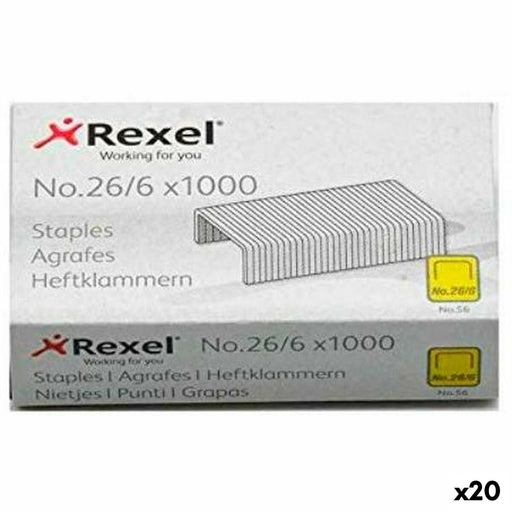 Heftklammern Rexel 26/6 6 mm 1000 Stücke (20 Stück)