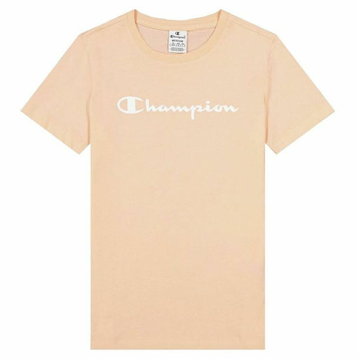 Damen Kurzarm-T-Shirt Champion Big Script Logo Rosa