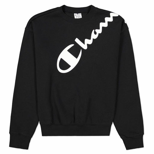 Damen Sweater ohne Kapuze Champion Diagonal Logo Schwarz