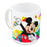 Henkelbecher Mickey Mouse Happy smiles aus Keramik Rot Blau (350 ml)