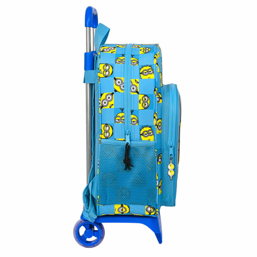 Schulrucksack mit Rädern Minions Minionstatic Blau (33 x 42 x 14 cm)