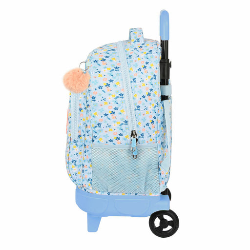 Schulrucksack mit Rädern Moos Lovely Blau 33 X 45 X 22 cm