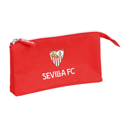 Dreifaches Mehrzweck-Etui Sevilla Fútbol Club Rot (22 x 12 x 3 cm)