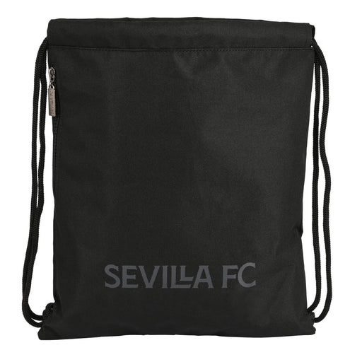 Rucksacktasche mit Bändern Sevilla Fútbol Club Teen 35 x 40 x 1 cm Schwarz