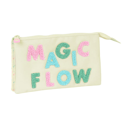 Dreifaches Mehrzweck-Etui Glow Lab Magic flow Beige 22 x 12 x 3 cm
