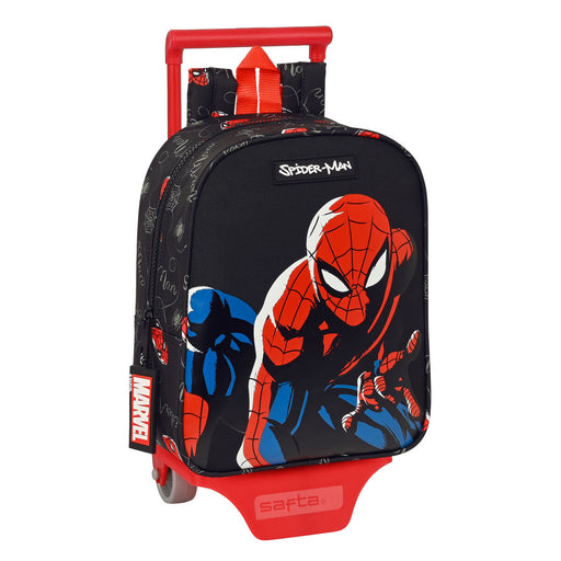 Schulrucksack mit Rädern Spider-Man Hero Schwarz 22 x 27 x 10 cm