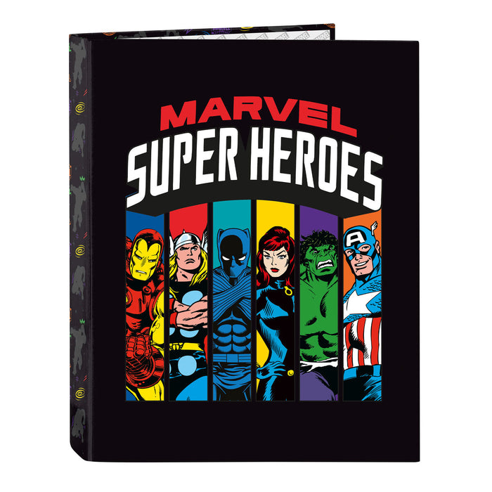 Ringbuch The Avengers Super heroes Schwarz A4 (26.5 x 33 x 4 cm)