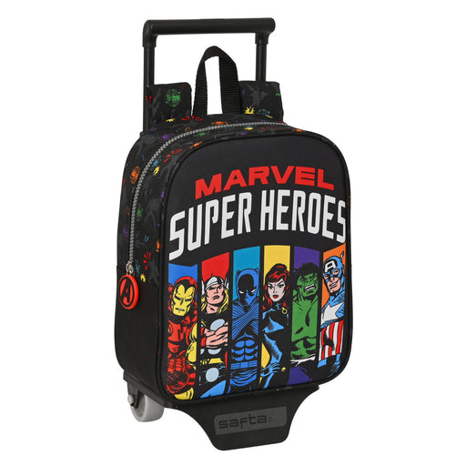 Schulrucksack mit Rädern The Avengers Super heroes Schwarz (22 x 27 x 10 cm)