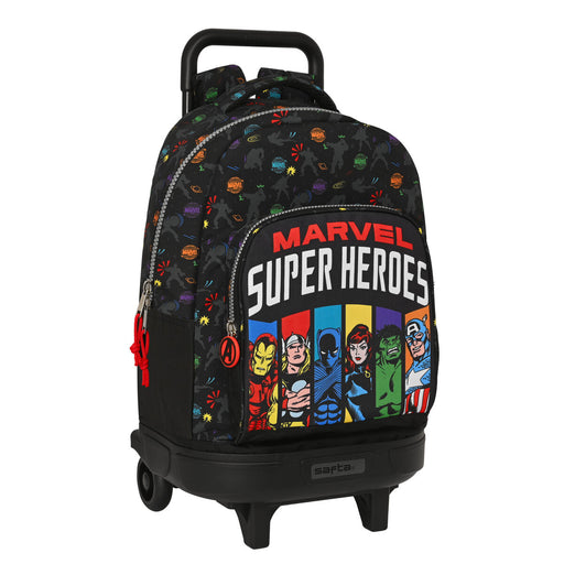 Schulrucksack mit Rädern The Avengers Super heroes Schwarz 33 X 45 X 22 cm