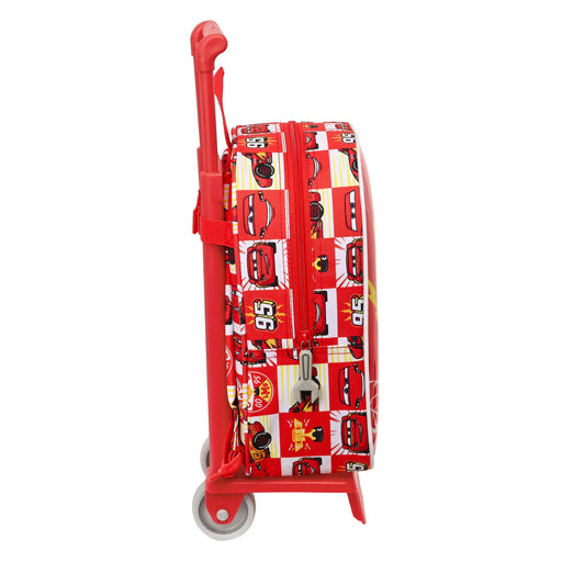 Schulrucksack mit Rädern Cars Let's race Rot Weiß (22 x 27 x 10 cm)
