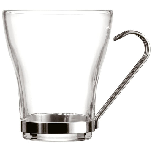 Satz von Kaffeetassen Quid Supreme Durchsichtig Glas Stahl 250 ml 3 Stücke