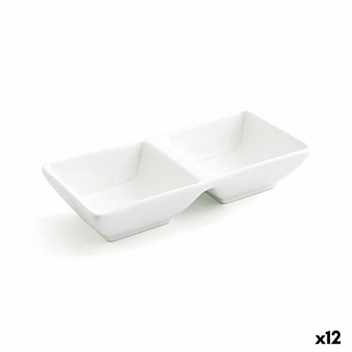 Tablett für Snacks Quid Select Weiß aus Keramik 15 x 7 cm (12 Stück) (Pack 12x)