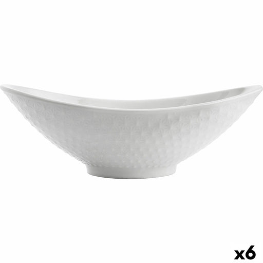 Kochschüssel Quid Gastro Oval aus Keramik Weiß (21,5 x 12,5 x 7 cm) (6 Stück)